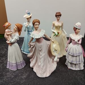Five Charming Victorian  Lady Figurines By Home Interiors.